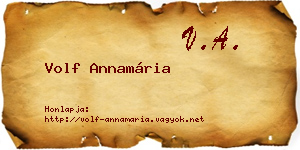 Volf Annamária névjegykártya