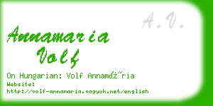 annamaria volf business card
